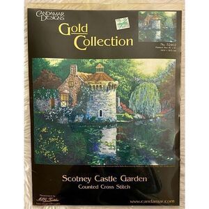 NEW Candamar Designs 16”X12” Scotney Castle Garden Cross Stitch Kit